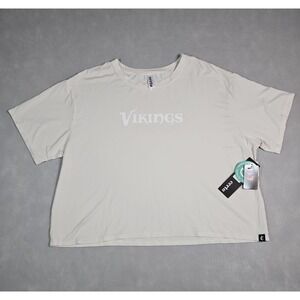 Certo Womens White Minnesota Vikings Cropped Graphic T Shirt Size Large NWT